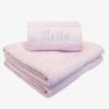 Håndklæder på bunke, baby pink med navn