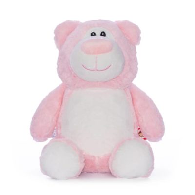 Lyserød bamse som en dobbelt gave
