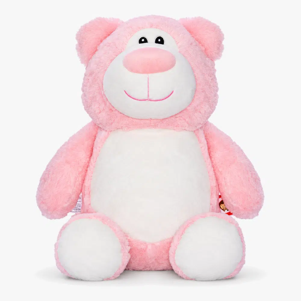 Lyserød bamse med navn – Rosie Lyserød bamse med navn – Rosie