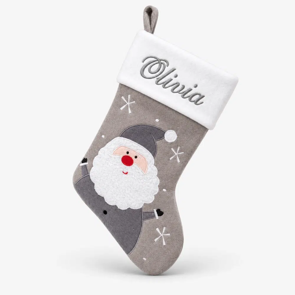 Grå nisse julesok med navn