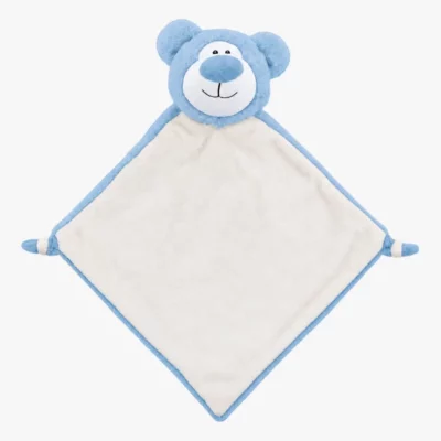 Blå bamse nusseklud med navn