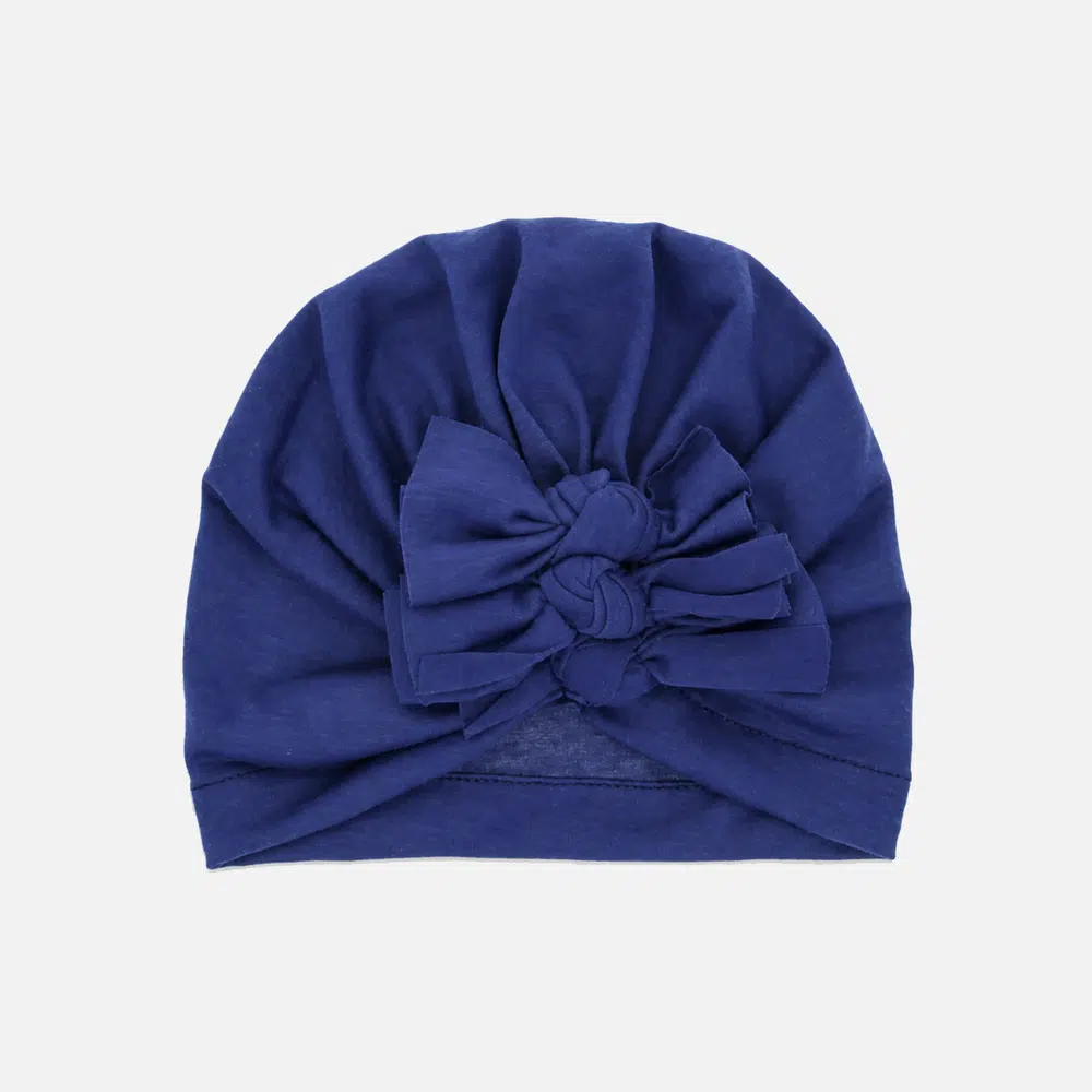 marinblå turban bebis nordic rainbow Marineblå turban til baby – Nordic Rainbow