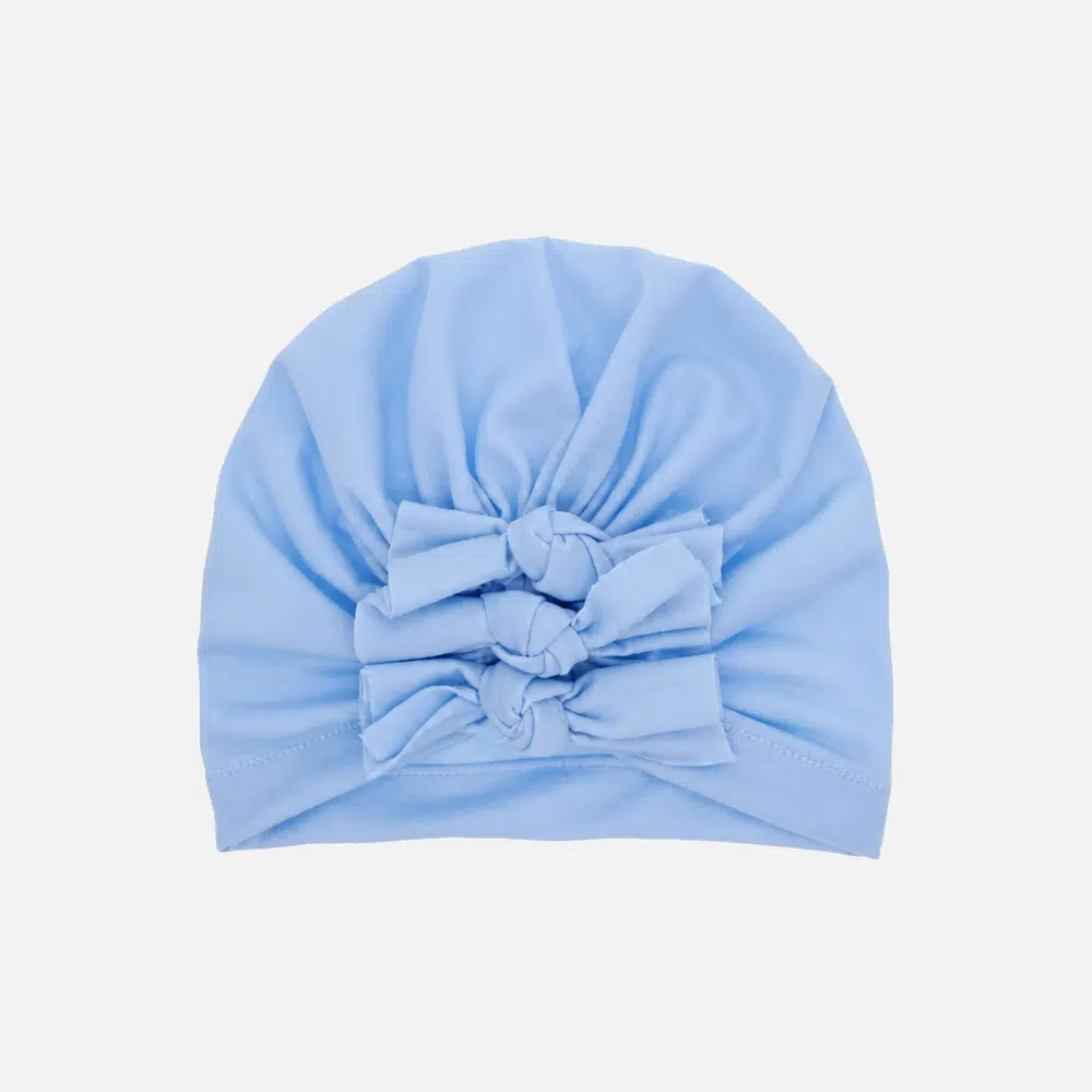 ljusblå turban bebis nordic rainbow Lyseblå turban til baby – Nordic Rainbow