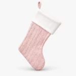 Lyserød vævet julesok med navn