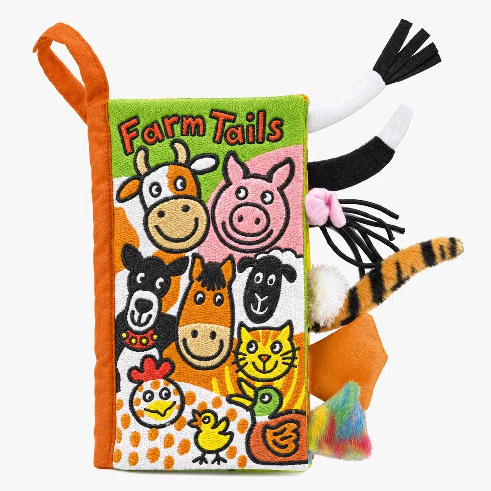 Farm Tails, bog med haler, Jellycat Farm Tails bog med haler fra Jellycat